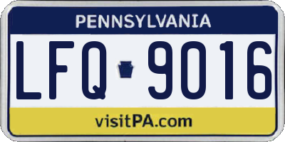 PA license plate LFQ9016