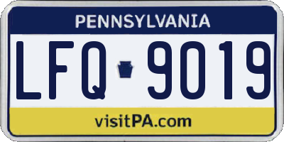 PA license plate LFQ9019