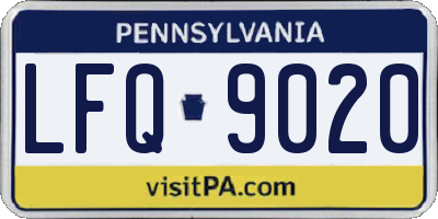 PA license plate LFQ9020