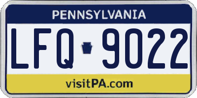 PA license plate LFQ9022