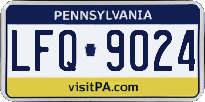 PA license plate LFQ9024