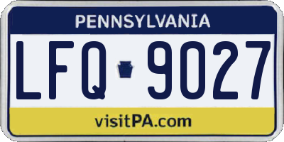 PA license plate LFQ9027