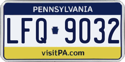 PA license plate LFQ9032