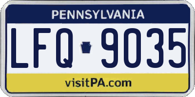 PA license plate LFQ9035