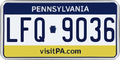 PA license plate LFQ9036