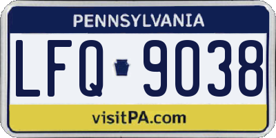 PA license plate LFQ9038