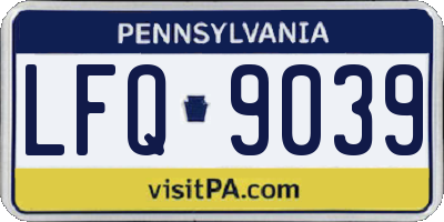PA license plate LFQ9039