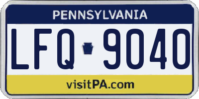 PA license plate LFQ9040