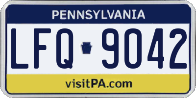 PA license plate LFQ9042