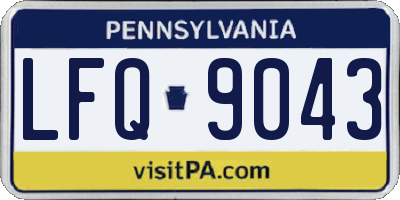 PA license plate LFQ9043