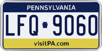 PA license plate LFQ9060