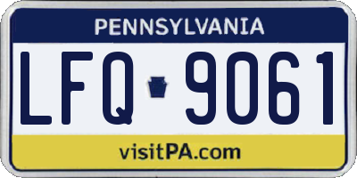 PA license plate LFQ9061