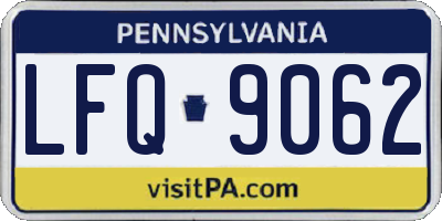 PA license plate LFQ9062