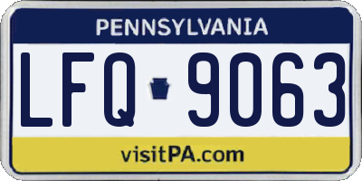 PA license plate LFQ9063