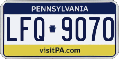 PA license plate LFQ9070
