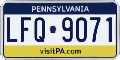 PA license plate LFQ9071