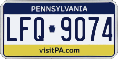 PA license plate LFQ9074