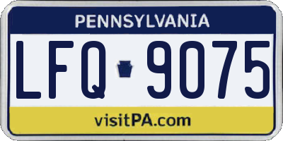 PA license plate LFQ9075