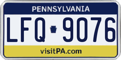 PA license plate LFQ9076