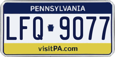 PA license plate LFQ9077