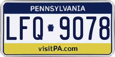 PA license plate LFQ9078