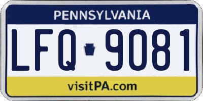 PA license plate LFQ9081