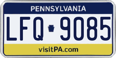 PA license plate LFQ9085