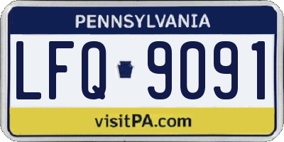 PA license plate LFQ9091