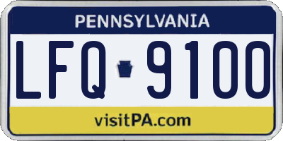 PA license plate LFQ9100
