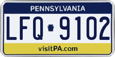 PA license plate LFQ9102