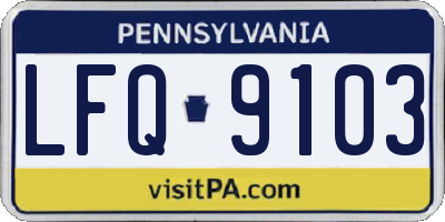 PA license plate LFQ9103