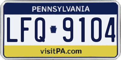 PA license plate LFQ9104