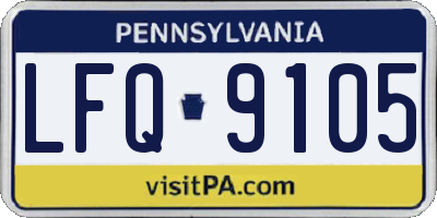 PA license plate LFQ9105