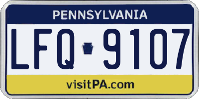 PA license plate LFQ9107