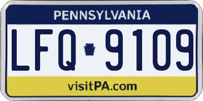 PA license plate LFQ9109