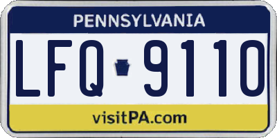PA license plate LFQ9110
