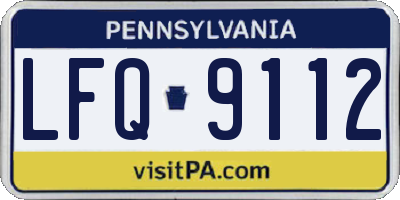 PA license plate LFQ9112