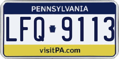 PA license plate LFQ9113