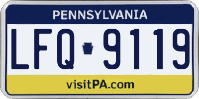 PA license plate LFQ9119