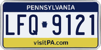 PA license plate LFQ9121