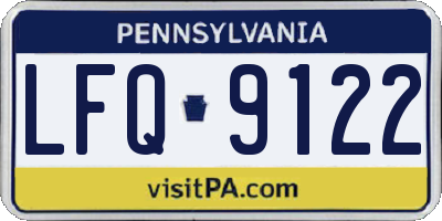 PA license plate LFQ9122