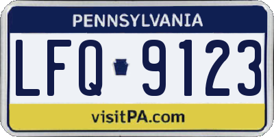 PA license plate LFQ9123