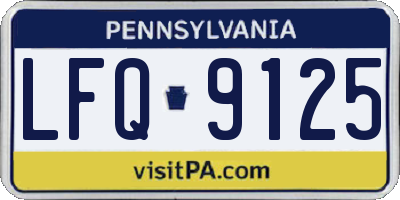 PA license plate LFQ9125