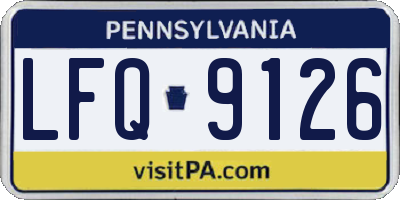 PA license plate LFQ9126