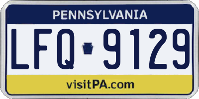 PA license plate LFQ9129