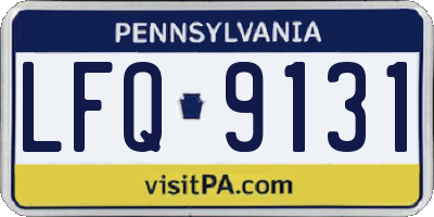 PA license plate LFQ9131