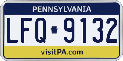 PA license plate LFQ9132