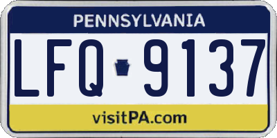 PA license plate LFQ9137