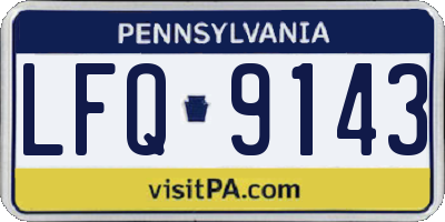 PA license plate LFQ9143