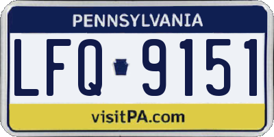PA license plate LFQ9151
